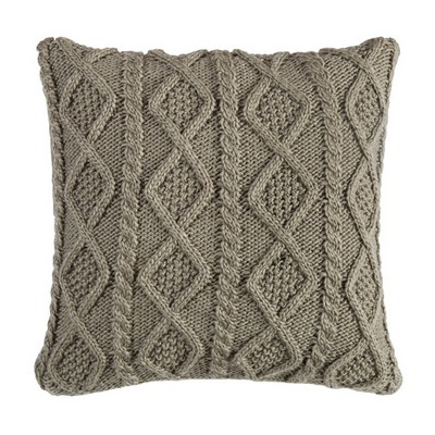 HomeMax Imports Cable Knit Pillow, 18X18 Green green