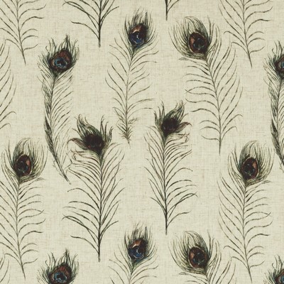 Clarke and Clarke PEACOCK FEATHERS FEATHERS LINEN