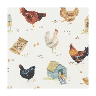 Clarke and Clarke CLUCK CLUCK CREAM