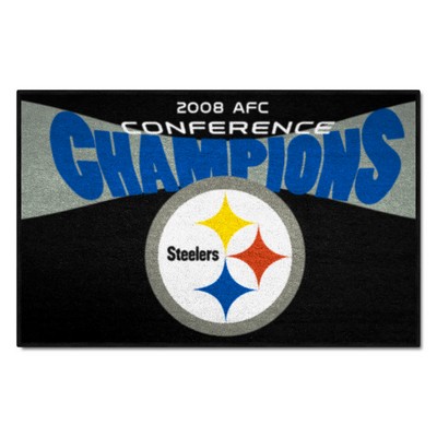 Fan Mats  LLC Pittsburgh Steelers Starter Mat Accent Rug - 19in. x 30in., 2009 AFC Conference Champions Black
