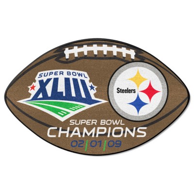 Fan Mats  LLC Pittsburgh Steelers  Football Rug - 20.5in. x 32.5in., 2009 Super Bowl XLIII Champions Brown