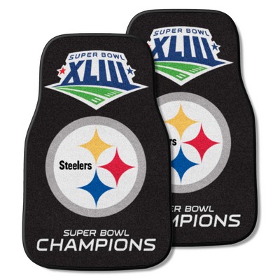 Fan Mats  LLC Pittsburgh Steelers 2-pc Carpet Car Mat Set Black