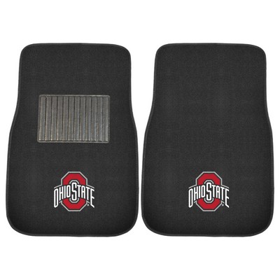 Fan Mats  LLC Ohio State Buckeyes 2-pc Embroidered Car Mat Set Black