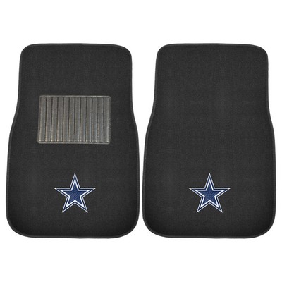 Fan Mats  LLC Dallas Cowboys Embroidered Car Mat Set - 2 Pieces Black