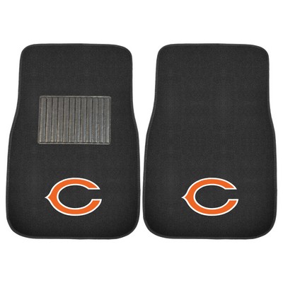 Fan Mats  LLC Chicago Bears 2-pc Embroidered Car Mat Set Black