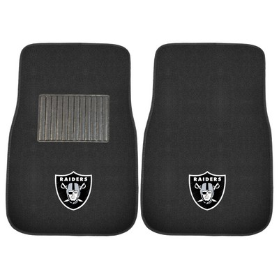 Fan Mats  LLC Las Vegas Raiders Embroidered Car Mat Set - 2 Pieces Black