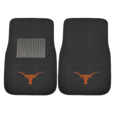 Fan Mats  LLC Texas Longhorns Embroidered Car Mat Set - 2 Pieces Black