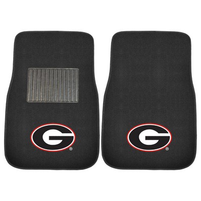 Fan Mats  LLC Georgia Bulldogs Embroidered Car Mat Set - 2 Pieces Black