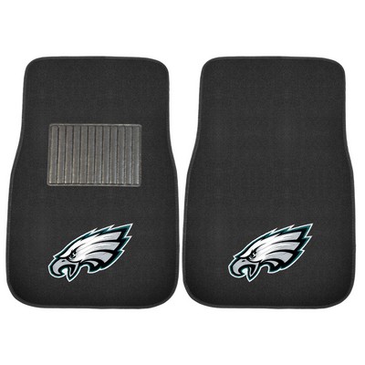 Fan Mats  LLC Philadelphia Eagles Embroidered Car Mat Set - 2 Pieces Black