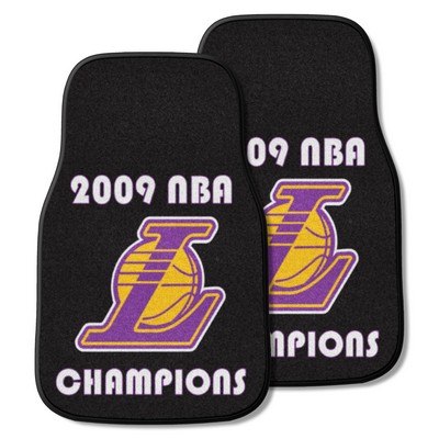 Fan Mats  LLC Los Angeles Lakers 2009 NBA Champions  Front Carpet Car Mat Set - 2 Pieces Black