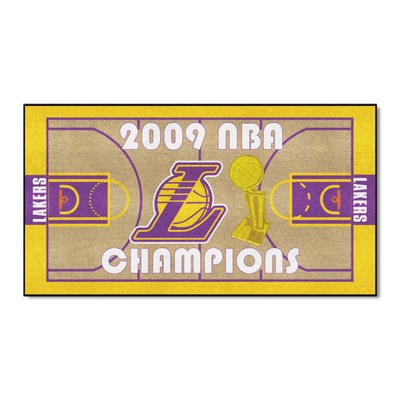 Fan Mats  LLC Los Angeles Lakers 2009 NBA Champions  Large Court Runner Rug - 30in. x 54in. Tan