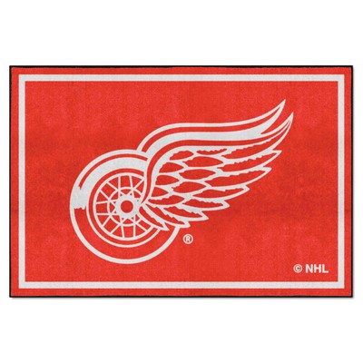 Fan Mats  LLC Detroit Red Wings 5x8 Rug Red