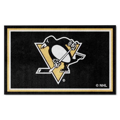 Fan Mats  LLC Pittsburgh Penguins 4x6 Rug Black
