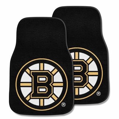 Fan Mats  LLC Boston Bruins 2-pc Carpet Car Mat Set Black