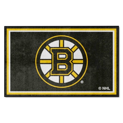 Fan Mats  LLC Boston Bruins 4x6 Rug Black