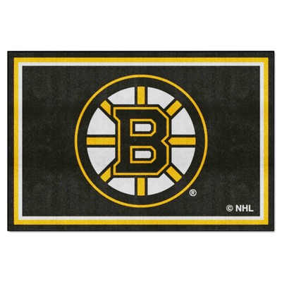 Fan Mats  LLC Boston Bruins 5x8 Rug Black