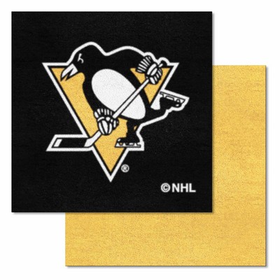 Fan Mats  LLC Pittsburgh Penguins Team Carpet Tiles Black
