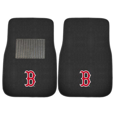 Fan Mats  LLC Boston Red Sox Embroidered Car Mat Set - 2 Pieces Black