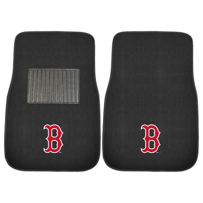 Fan Mats  LLC Boston Red Sox 2-pc Embroidered Car Mat Set Black