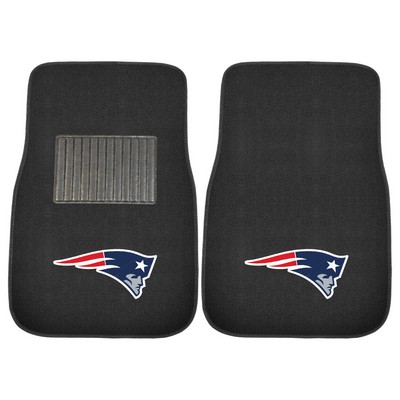 Fan Mats  LLC New England Patriots Embroidered Car Mat Set - 2 Pieces Black