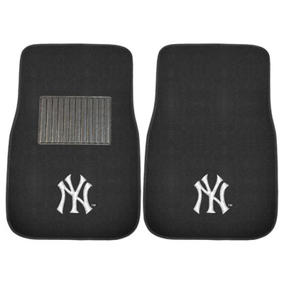 Fan Mats  LLC New York Yankees Embroidered Car Mat Set - 2 Pieces Black