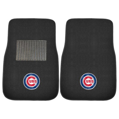 Fan Mats  LLC Chicago Cubs Embroidered Car Mat Set - 2 Pieces Black