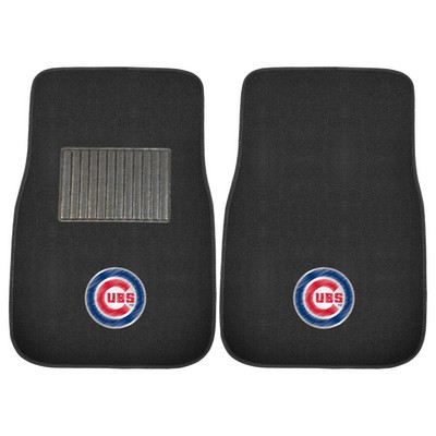 Fan Mats  LLC Chicago Cubs 2-pc Embroidered Car Mat Set Black