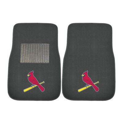 Fan Mats  LLC St. Louis Cardinals Embroidered Car Mat Set - 2 Pieces Black
