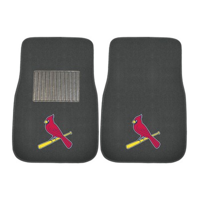 Fan Mats  LLC St. Louis Cardinals 2-pc Embroidered Car Mat Set Black