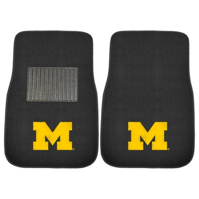 Fan Mats  LLC Michigan Wolverines Embroidered Car Mat Set - 2 Pieces Black