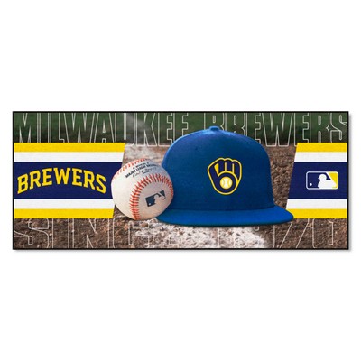 Fan Mats  LLC Milwaukee Brewers Baseball Runner Green