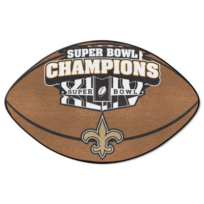 Fan Mats  LLC New Orleans Saints Football Mat Gold