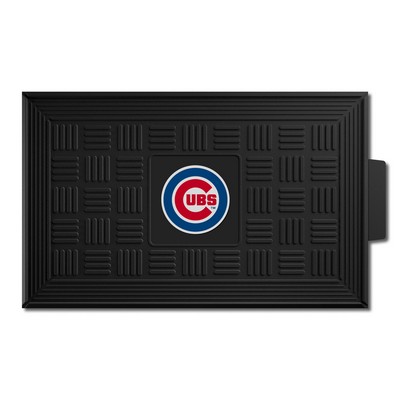 Fan Mats  LLC Chicago Cubs Medallion Door Mat Black