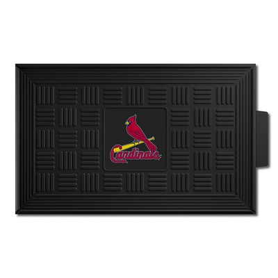 Fan Mats  LLC St. Louis Cardinals Medallion Door Mat Black