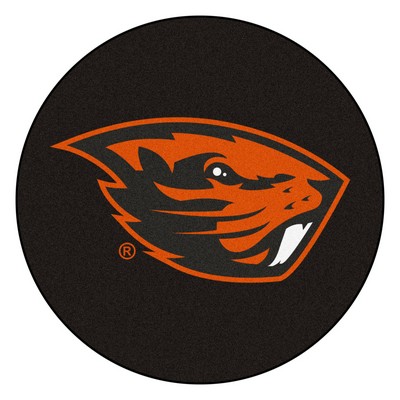 Fan Mats  LLC Oregon State Beavers Hockey Puck Rug - 27in. Diameter Black