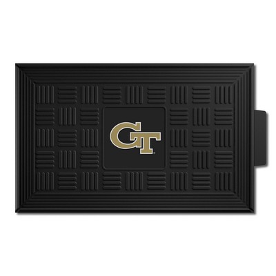 Fan Mats  LLC Georgia Tech Yellow Jackets Medallion Door Mat Black