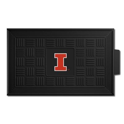 Fan Mats  LLC Illinois Illini Medallion Door Mat Black