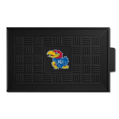 Fan Mats  LLC Kansas Jayhawks Medallion Door Mat Black