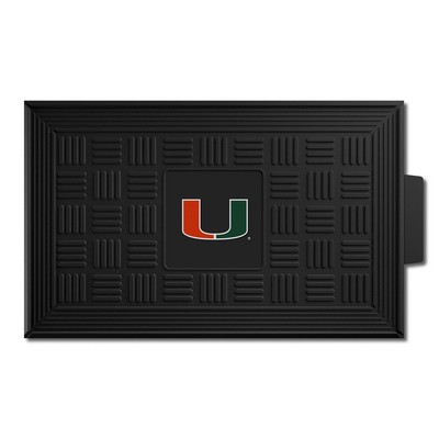 Fan Mats  LLC Miami Hurricanes Medallion Door Mat Black