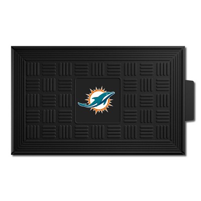Fan Mats  LLC Miami Dolphins Medallion Door Mat Black