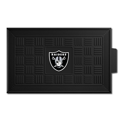 Fan Mats  LLC Las Vegas Raiders Medallion Door Mat Black