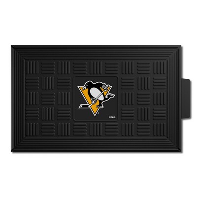 Fan Mats  LLC Pittsburgh Penguins Medallion Door Mat Black