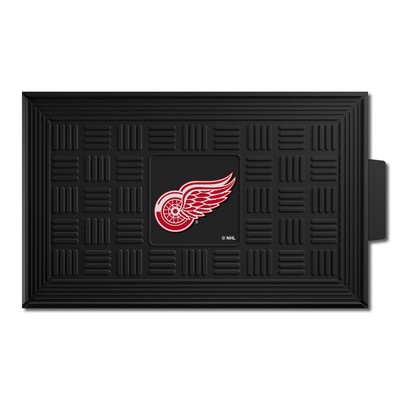 Fan Mats  LLC Detroit Red Wings Medallion Door Mat Black