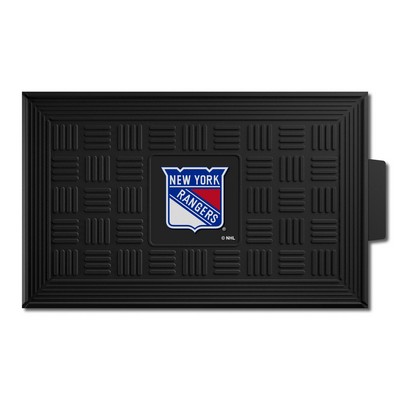 Fan Mats  LLC New York Rangers Medallion Door Mat Black