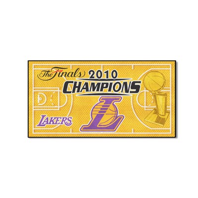 Fan Mats  LLC Los Angeles Lakers 2010 NBA Champions  Court Runner Rug - 24in. x 44in. Yellow