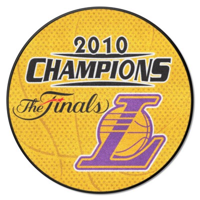 Fan Mats  LLC Los Angeles Lakers 2010 NBA Champions  Basketball Rug - 27in. Diameter Yellow