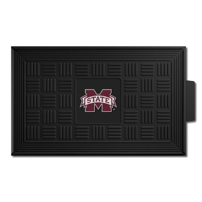 Fan Mats  LLC Mississippi State Bulldogs Medallion Door Mat Black