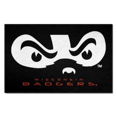 Fan Mats  LLC Wisconsin Badgers Starter Mat Black