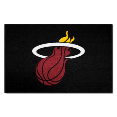 Fan Mats  LLC Miami Heat Starter Mat Black