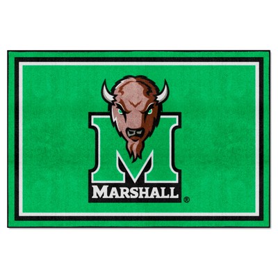 Fan Mats  LLC Marshall Thundering Herd 5x8 Rug Green
